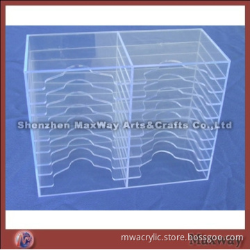 Multideck acrylic transparent file rack/shelf